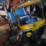 Shivamogga Railway Overbridge Serial Accident Auto and Bike Damaged Road Safety Emergency