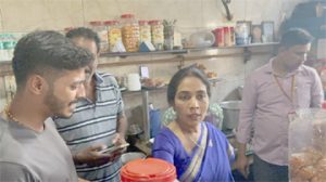 Sub-Divisional Officer Dr. Maitri and team inspecting a bakery in Bhadravathi