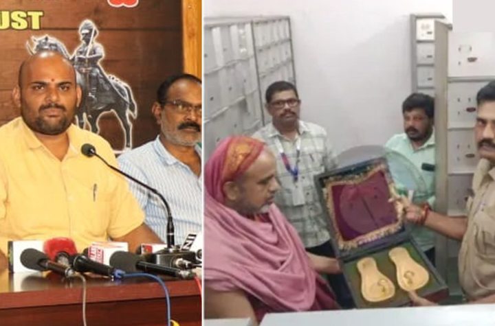 ಶಿವಮೊಗ್ಗ ಪತ್ರಿಕಾಭವನದಲ್ಲಿ ಕೂಡಲಿ ಶೃಂಗೇರಿ ಮಠದ ಚಿನ್ನದ ಪಾದುಕೆ ಪ್ರಕರಣದ ಬಗ್ಗೆ ಮಾತನಾಡುತ್ತಿರುವ ಶ್ರೀನಿವಾಸ ಅಯ್ಯರ್ | Srinivasa Iyer press meet Shivamogga Koodli Mutt paduke case