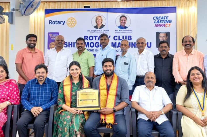 Clean Eats co-founders at Rotary Club Shivamogga Malenadu lecture programme