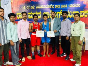 | Shivamogga boxers Manoj gold Ritesh silver state boxing